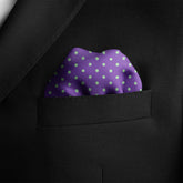 PURPLE AND MINT SPOT SILK POCKET SQUARE